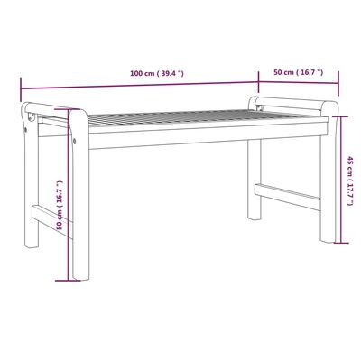 vidaXL kafijas galdiņš, 100x50x50 cm, akācijas masīvkoks