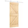 vidaXL Slīdo&scaron;ās durvis Dabisks un balts 85 x 210 cm Cieta priedes koks