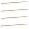 vidaXL sienas plaukti, 4 gab., balti, ozolkoka, 120x23,5x3,8 cm, MDF