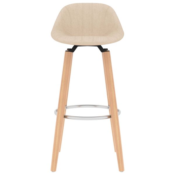 vidaXL bāra krēsli, 2 gab., krēmkrāsas audums