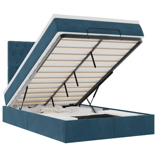 vidaXL Osmaņu gultas rāmis ar matračiem tum&scaron;i pelēks 120x200 cm samts