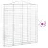 vidaXL arkveida gabiona grozi, 2 gb., 200x30x220/240cm, cinkota dzelzs