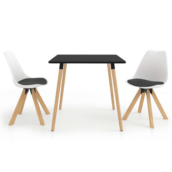 vidaXL 3-daļīgs virtuves mēbeļu komplekts, melns un balts