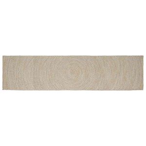 vidaXL Lauka paklājs Dabisks un balts 60 x 400 cm Džuta