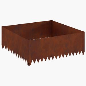 vidaXL Zāliena Apmale 100 x 100 x 35 cm Tērauds Rūsa
