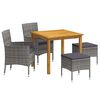 vidaXL 5-daļīgs dārza mēbeļu komplekts, pelēks