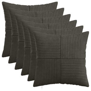 vidaXL Spilvenu pārvalks 6 gab. ALMELO Antracīta 30 x 30 cm kordurojs