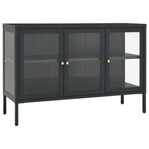 vidaXL kumode, antracītpelēka, 105x35x70 cm, tērauds un stikls