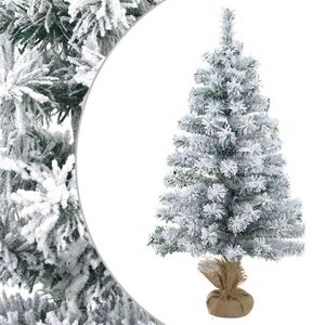 vidaXL Mini Ziemassvētku eglīte, apsnigusi 45 cm PVC Zaļ&scaron; un balts