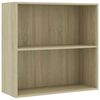 vidaXL 2-līmeņu grāmatu plaukts ozola 80x30x76,5 cm inženierijas koks