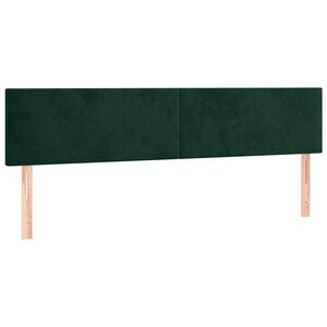 vidaXL gultas galvgaļi, tum&scaron;i zaļi, 180x5x78/88 cm, samts