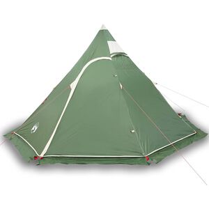 vidaXL kempinga telts, tipi, 5 personām, zaļa, ūdensnecaurlaidīga