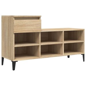 vidaXL apavu plaukts, ozolkoka krāsa, 102x36x60 cm, inženierijas koks