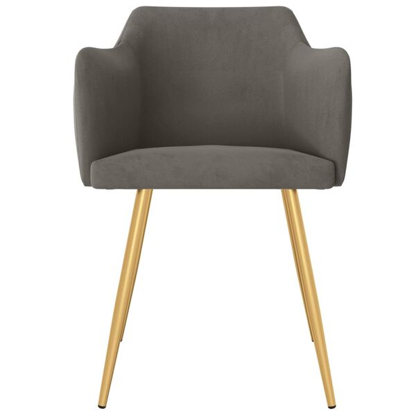 vidaXL virtuves krēsli, 6 gab., tum&scaron;i pelēks samts