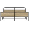 vidaXL gultas rāmis bez matrača, metāls, 193x203cm, ozolkoka imitācija