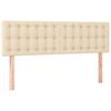 vidaXL gultas galvgalis ar LED, 144x5x78/88 cm, krēmkrāsas audums