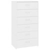 vidaXL kumode ar 6 atvilktnēm, balta, 50x34x96 cm, inženierijas koks