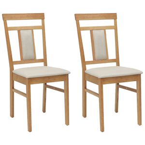 vidaXL Ēdamistabas krēsls 2 pcs Dabisks un gai&scaron;s Ciets gumijas koks
