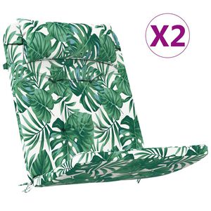 vidaXL Krēslu spilveni Lapa 2 pcs Lapu raksts 58 x 77 x 4,5 cm