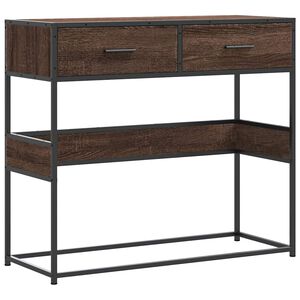 vidaXL konsoles galdiņ&scaron;, brūna koka, 90x35x80 cm, inženierijas koks
