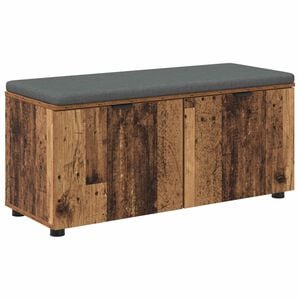 vidaXL Zāles sols ar spilvenu ar plauktu Vecs koks 100 x 38 x 46 cm
