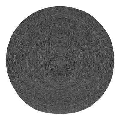 LABEL51 paklājs Jute, apaļš, 150x150 cm, XL, antracītpelēks