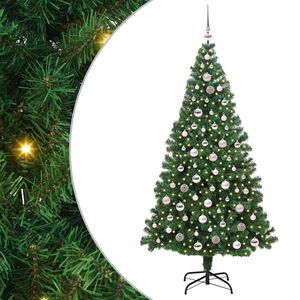 vidaXL Mākslīgā Ziemassvētku eglīte su 300 LED ar statīvu Zaļa 210 cm