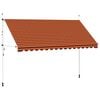 vidaXL izvelkama markīze, manuāla, 400 cm, oranža un brūna