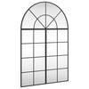 vidaXL sienas spogulis, melns, 80x120 cm, arkas forma, dzelzs