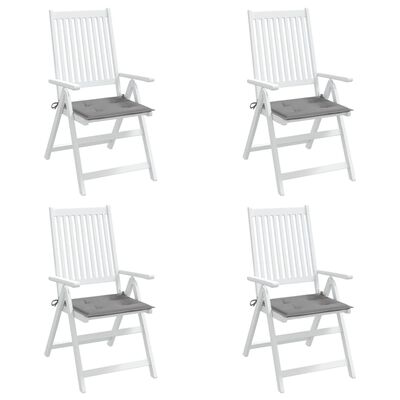 vidaXL dārza krēslu spilveni, 4 gab., pelēki, 40x40x3 cm, audums