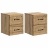 vidaXL Sienā stiprināms nakts skapis ar atvilktni 2 pcs Artisan Ozols