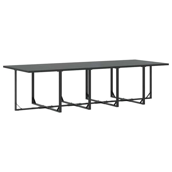 vidaXL Dārza ēdamgalds 11 pcs Melna Tērauds