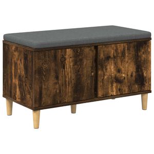 vidaXL Zāles sols ar spilvenu ar durvīm Dūmaka ozols 80 x 38 x 46 cm