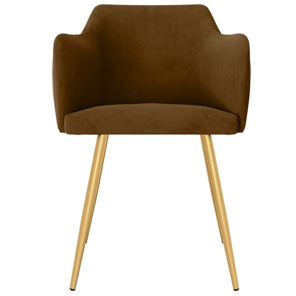 vidaXL virtuves krēsli, 2 gab., brūns samts