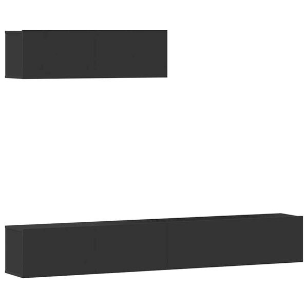 vidaXL 3-daļīgs TV skapī&scaron;u komplekts, melns, inženierijas koks