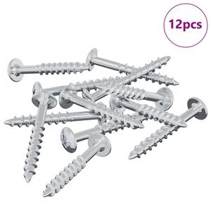 vidaXL Skrūve 12 pcs Sudraba 9,8 x 35 mm Dzelzs