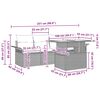 vidaXL Dārza dīvānu komplekts ar spilvenu 5 pcs Gai&scaron;i pelēks Polirāts