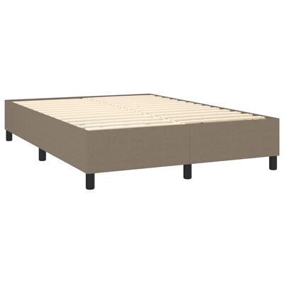 vidaXL atsperu gulta ar matraci, pelēkbrūns, 140x200 cm, audums