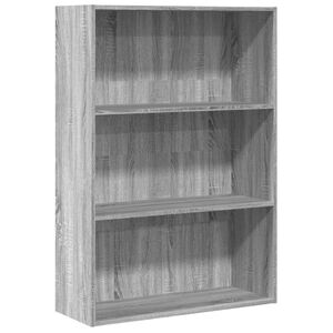 vidaXL grāmatu plaukts, pelēka ozola, 80x30x114 cm, inženierijas koks