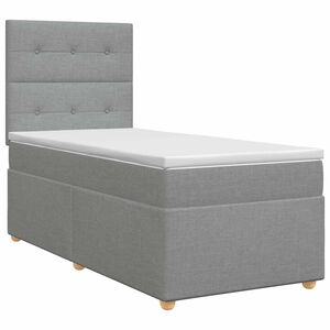 vidaXL Kontinentālā gulta ar matraci Gai&scaron;i pelēka 80 x 200 cm Audums