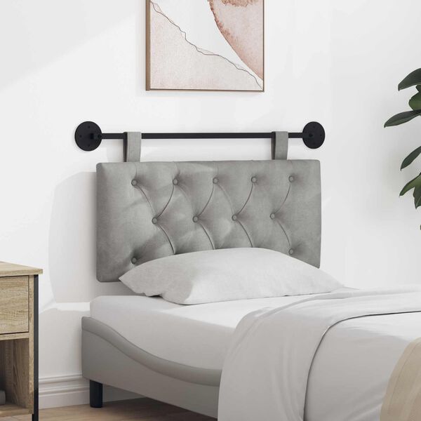 vidaXL Karājo&scaron;s galvgalis Gai&scaron;i pelēks 100 x 55 x 7 cm Samts