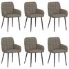 vidaXL Ēdamkrēsli 6 pcs Mākslīgā āda Pelēka 57 x 50 x 85 cm