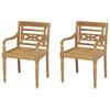 vidaXL krēsli, 2 gab., masīvs tīkkoks