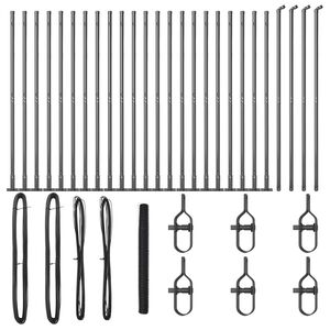 vidaXL Žoga āķis Pelēka 50 x 1,6 m (36 mm tīkls) Tērauds un PVC