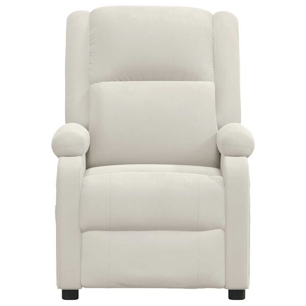 vidaXL masāžas krēsls, krēmkrāsas samts