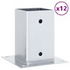 vidaXL Statu pamatnes Kvadrāts 12gb Sudrabs 81x81 mm Cinkots Tērauds
