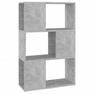 vidaXL grāmatu plaukts, 60x24x94 cm, betona pelēks, inženierijas koks