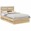 vidaXL Gultas rāmis Sonoma ozols 120 x 190 cm Inženieru koks