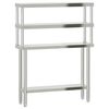 vidaXL virtuves darba galds ar plauktu, 110x30x150 cm, tērauds