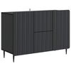 vidaXL Puse ar atvilktni Melns 89 x 34,5 x 62 cm Inženierijas koks